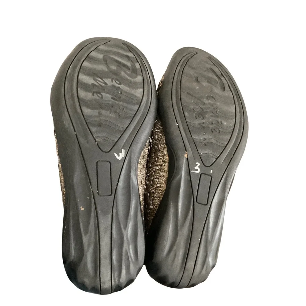 Bernie Mev Catwalk Womens Bronze Metallic Woven Elastic‎ Ballet Flats Size 38
